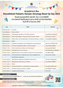 Ramathibodi Pediatric Hemato-Oncology Boost Up Day 2024