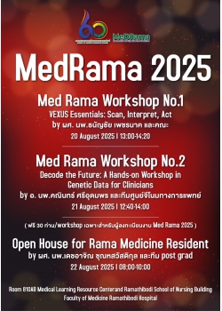 ประชุมวิชาการ Ramathibodi Update in internal Medicine 2025 60th Anniversary Celebration of Ramathibodi Hospital   “Innovating Healthcare, Serving Communities”