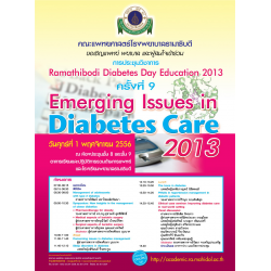 Ramathibodi Diabetes Day Education ครั้งที่ 9 "Emerging Issues in Diabetes Care 2013" (สำหรับบุคลากรภายนอกคณะฯ)