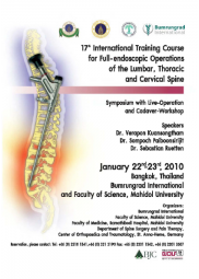 International Course for Full-endoscopic Operation of the Lumbar and Cervical Spine ครั้งที่ 3