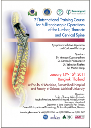 21th International Training Course for Full-endoscopic Operation of the Lumbar, Thoracic and Cervical Spine