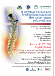 21th International Training Course for Full-endoscopic Operation of the Lumbar, Thoracic and Cervical Spine